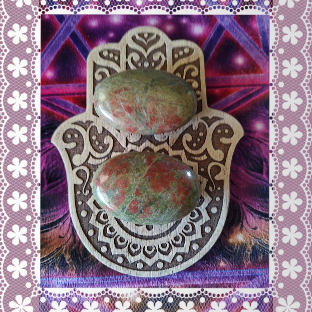 Unakite Palms Stones